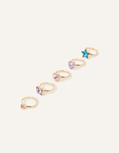 Girls Gem Rings 5 Pack, , large