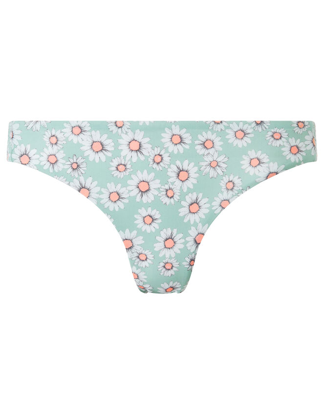 Daisy Smocked Bikini Briefs with Recycled Polyester, Green (MINT), large