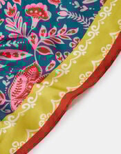 Tropical Print Square Satin Scarf, , large