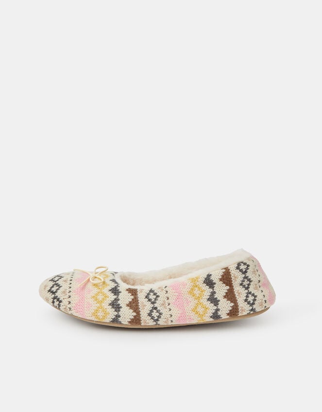 Fair Isle Ballet Flat Slippers, Multi (BRIGHTS MULTI), large