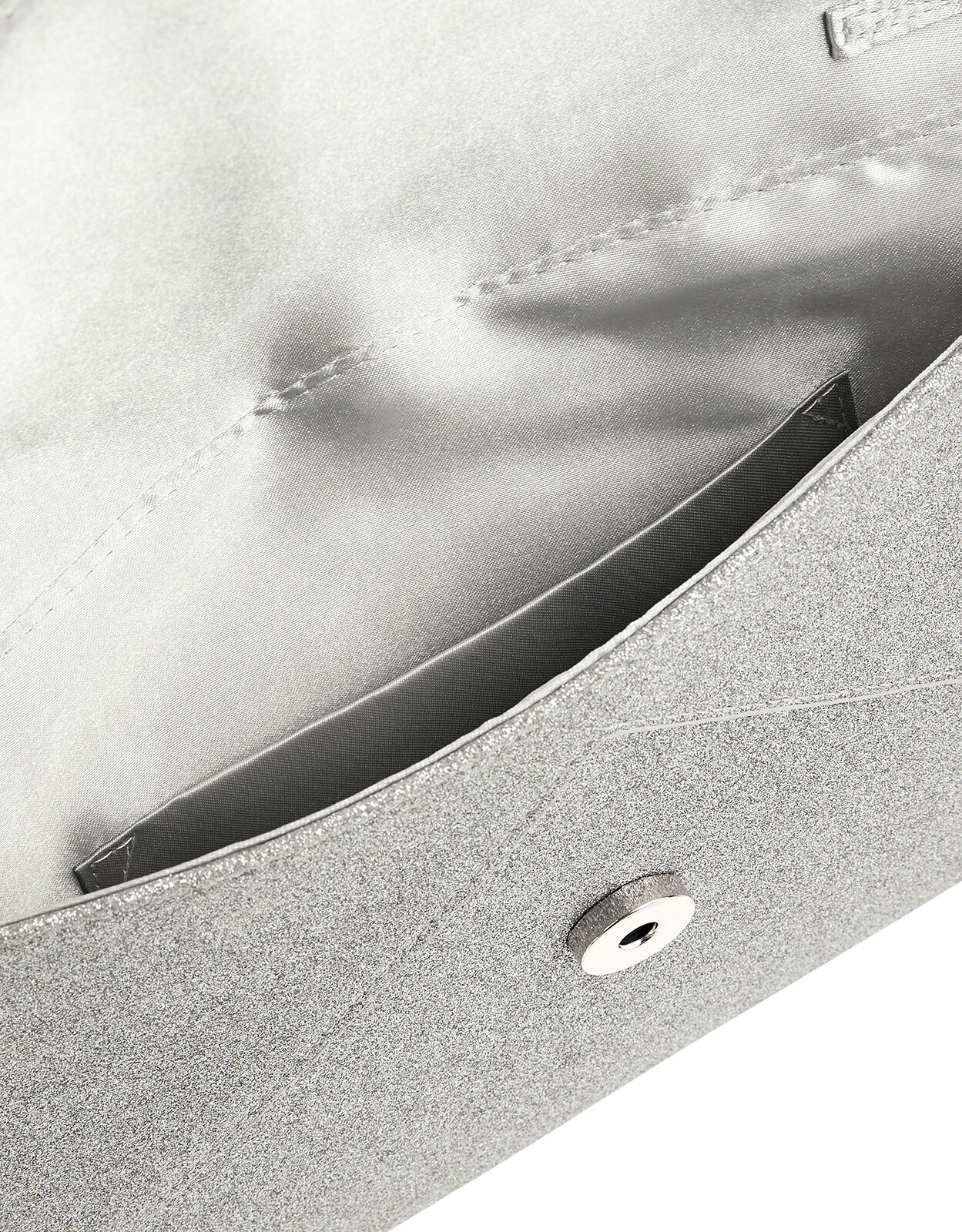 silver envelope clutch bag