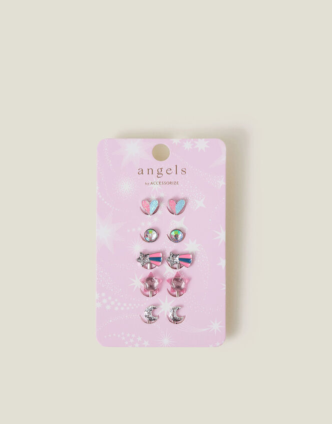 5-Pack Girls Celestial Clip-On Earrings, , large