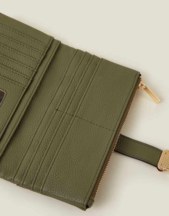 Push Lock Wallet , Green (KHAKI), large