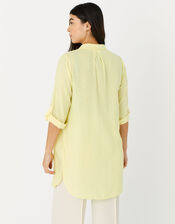 Long Sleeve Beach Shirt, Yellow (YELLOW), large