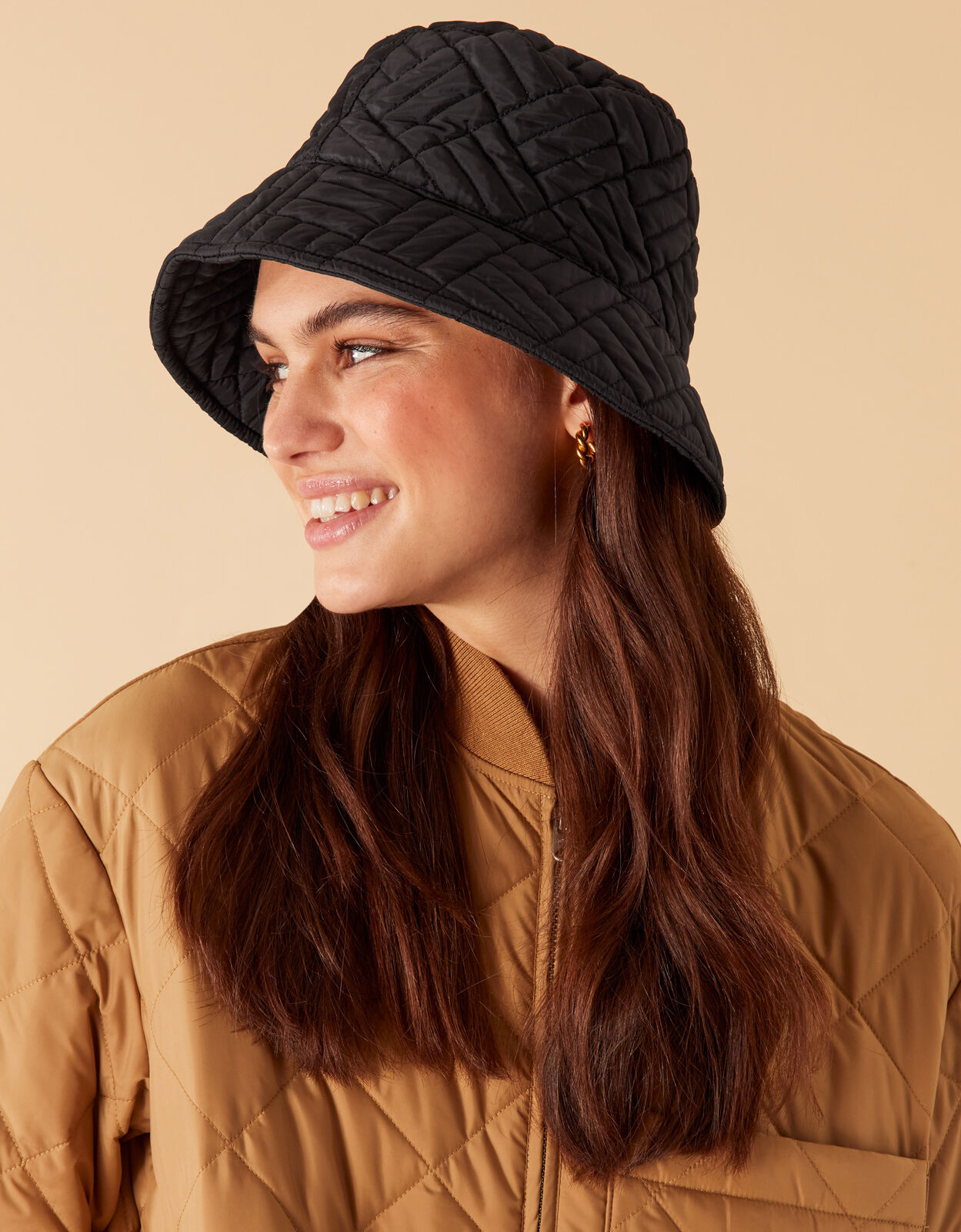 Quilted Bucket Hat Black Hats Accessorize UK