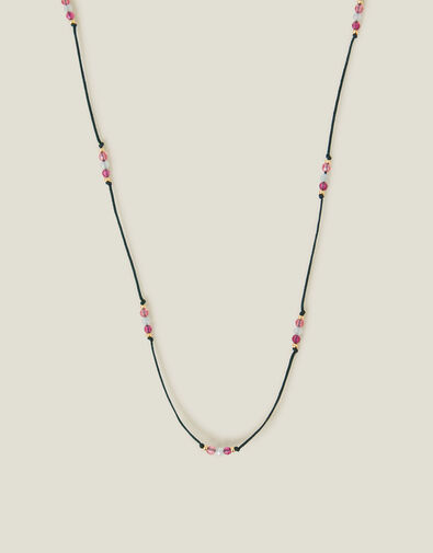 14ct Gold-Plated Beaded Cord Necklace, , large
