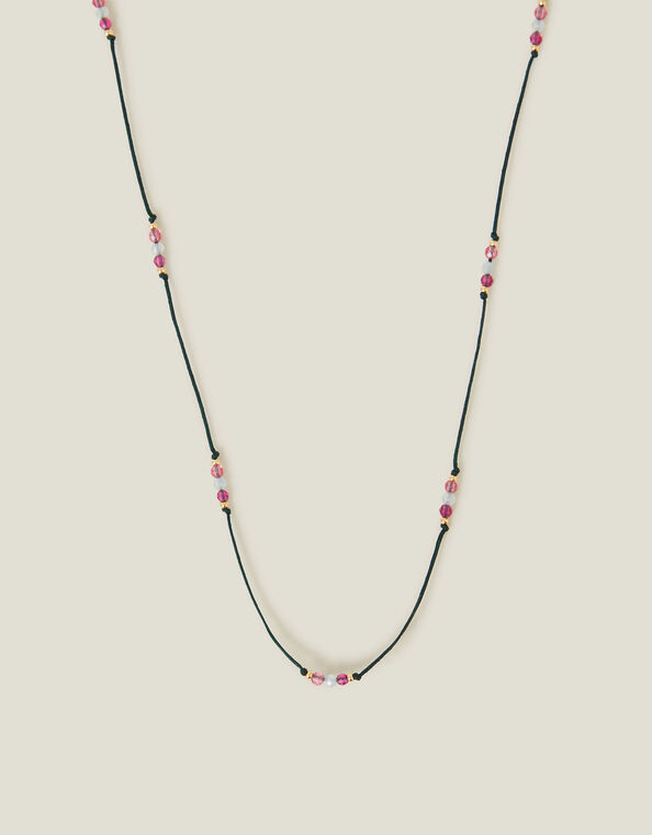 14ct Gold-Plated Beaded Cord Necklace, , large