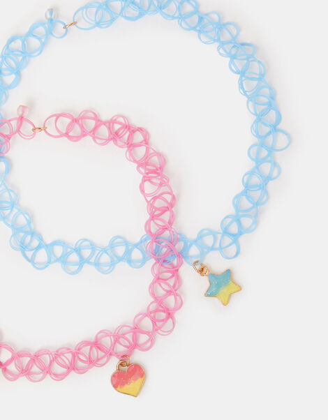 2-Pack Girls Heart Choker Necklaces, , large