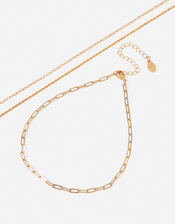 Chain Choker Necklace Set of Three, , large
