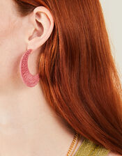 Raffia Hoop Earrings, , large