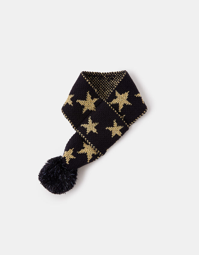 Starry Night Knit Dog Scarf, Blue (NAVY), large