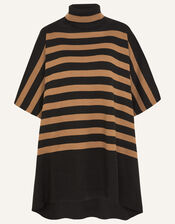Stripe Roll Neck Poncho, Multi (DARKS-MULTI), large