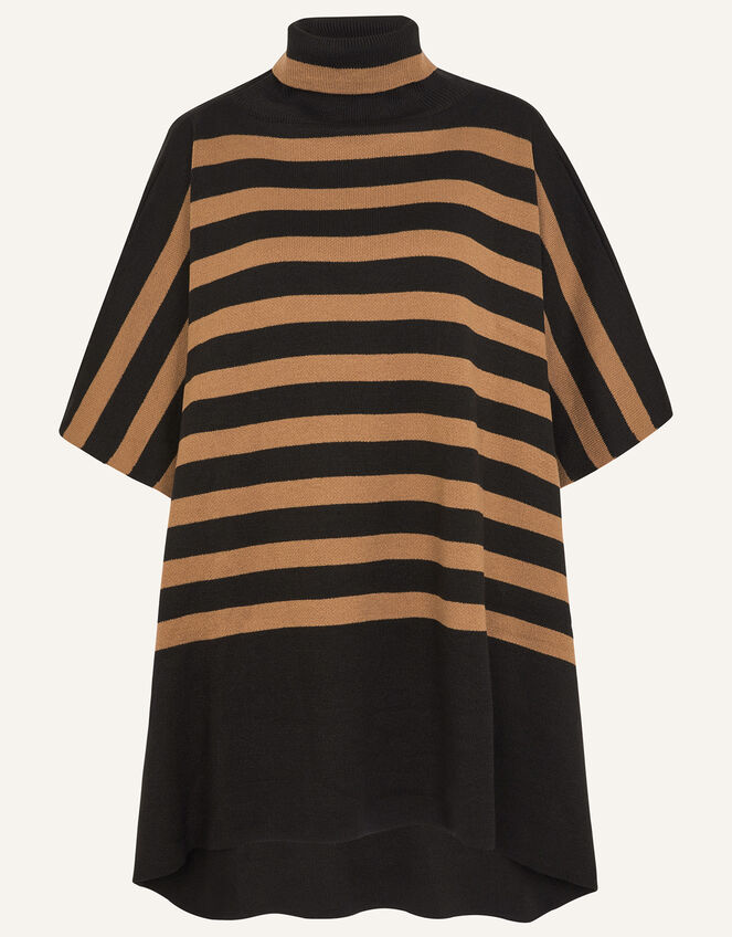Stripe Roll Neck Poncho, Multi (DARKS-MULTI), large