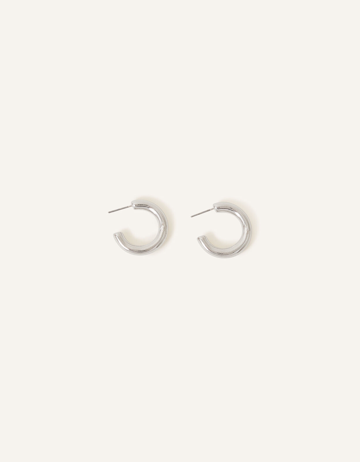Mini chunky shop silver hoops