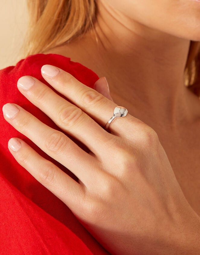 Silver-Plated Organic Plain Band Ring, Silver (ST SILVER), large