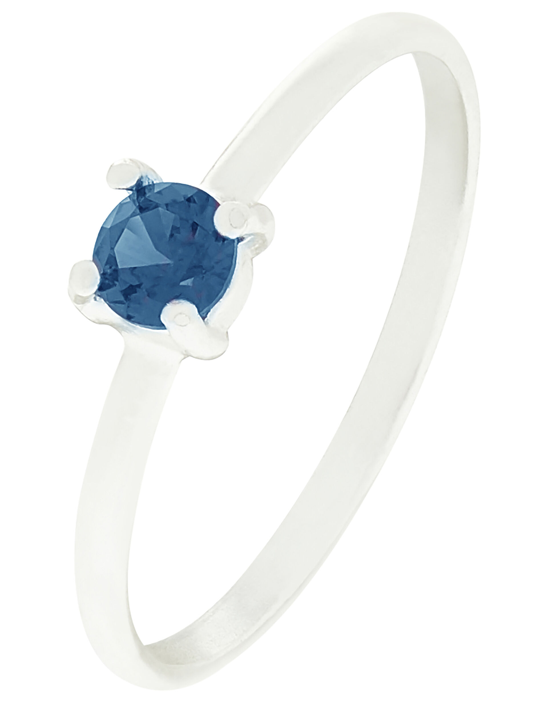 Sterling Silver Gem Stacking Ring, Blue (BLUE), large