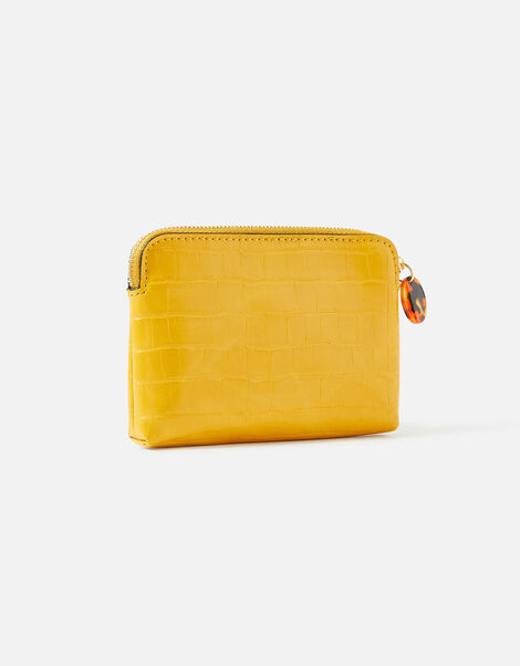 Faux Croc Resin Coin Purse Yellow, Yellow (YELLOW), large
