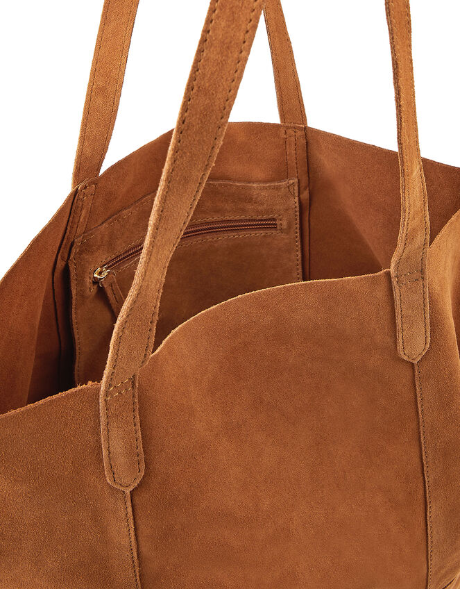 Leather Tote Bag, Tan (TAN), large