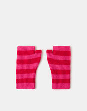 Stripe Knit Wrist Warmers, , large