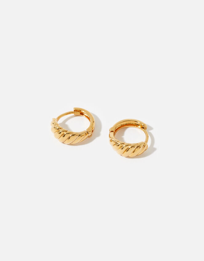 Gold-Plated Chunky Twisted Earrings, , large