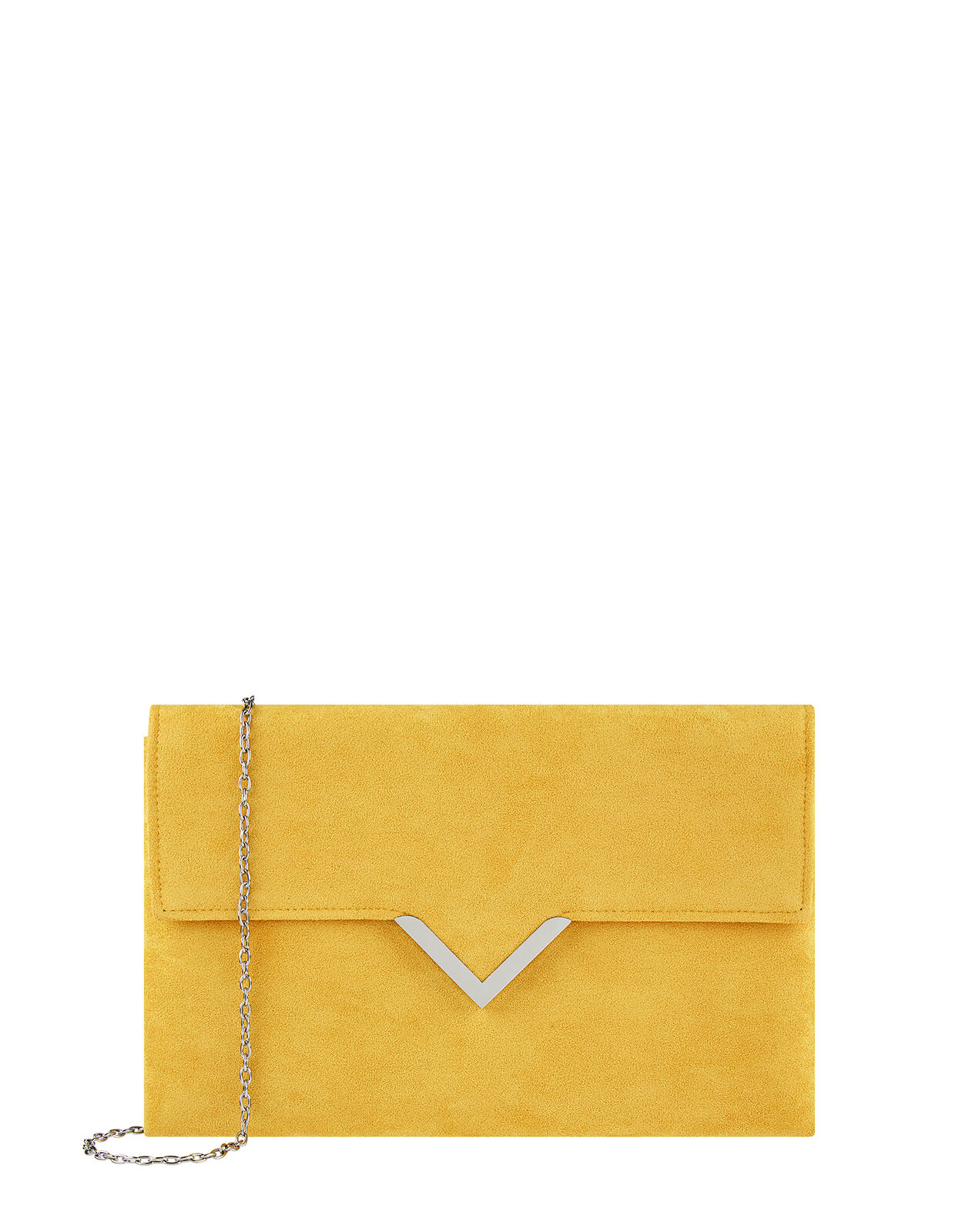 Yellow suede cheap clutch bag