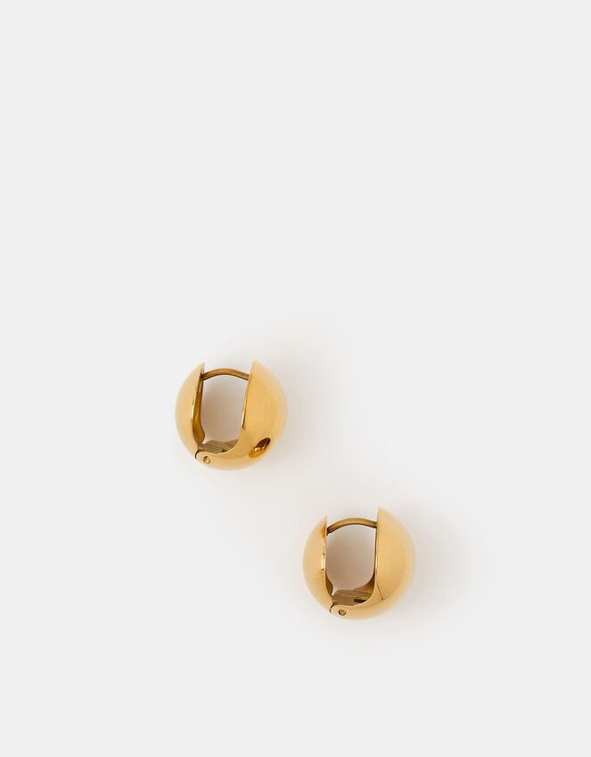 Stainless Steel Orb Hoop Earrings, , large