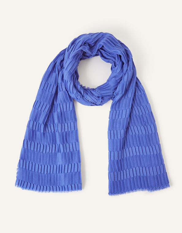 Textured Pleat Scarf, Blue (BLUE), large