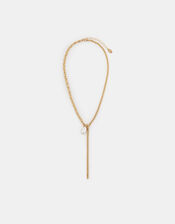 Pearl Charm Lariat Necklace, , large