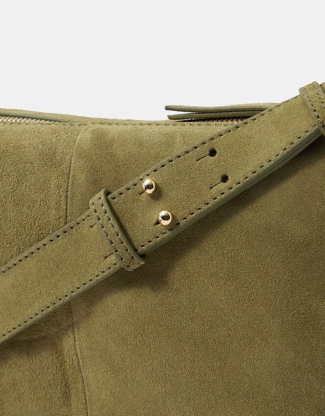 Suede Shoulder Bag, Green (GREEN), large