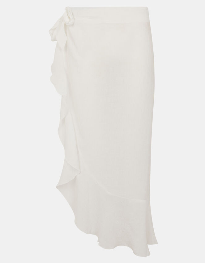 Ruffle Sarong Skirt, White (WHITE), large