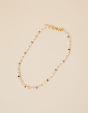 14ct Gold-Plated Healing Stone Beaded Necklace, , large