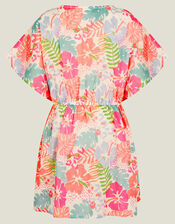 Girls Tropical Print Kaftan, Multi (BRIGHTS MULTI), large