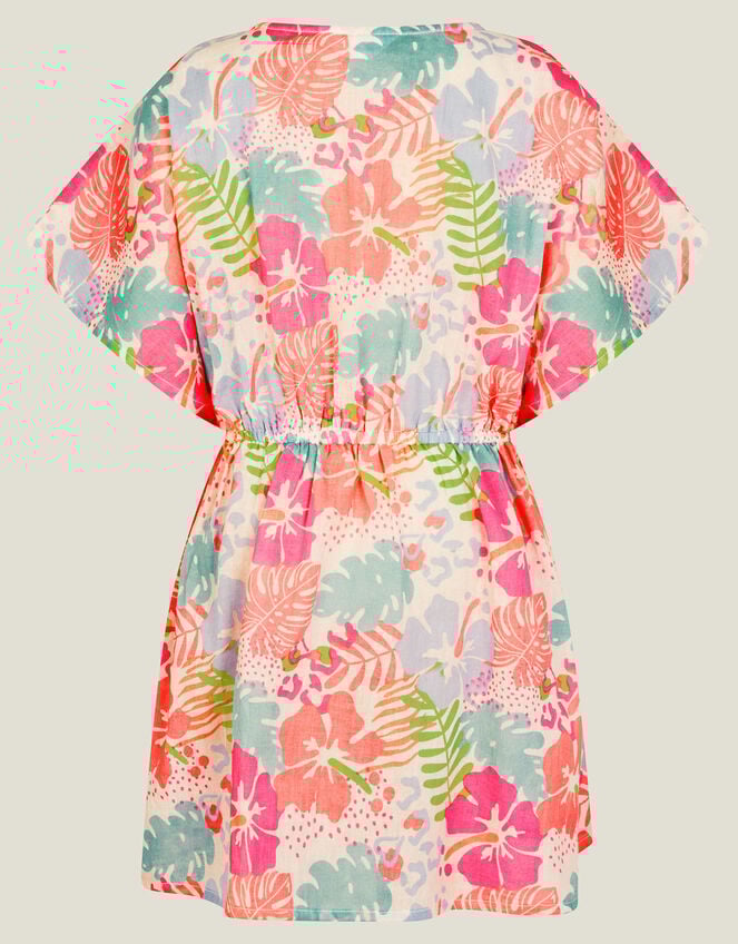 Girls Tropical Print Kaftan, Multi (BRIGHTS MULTI), large