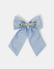 Stripe Bow Hair Clip, , large