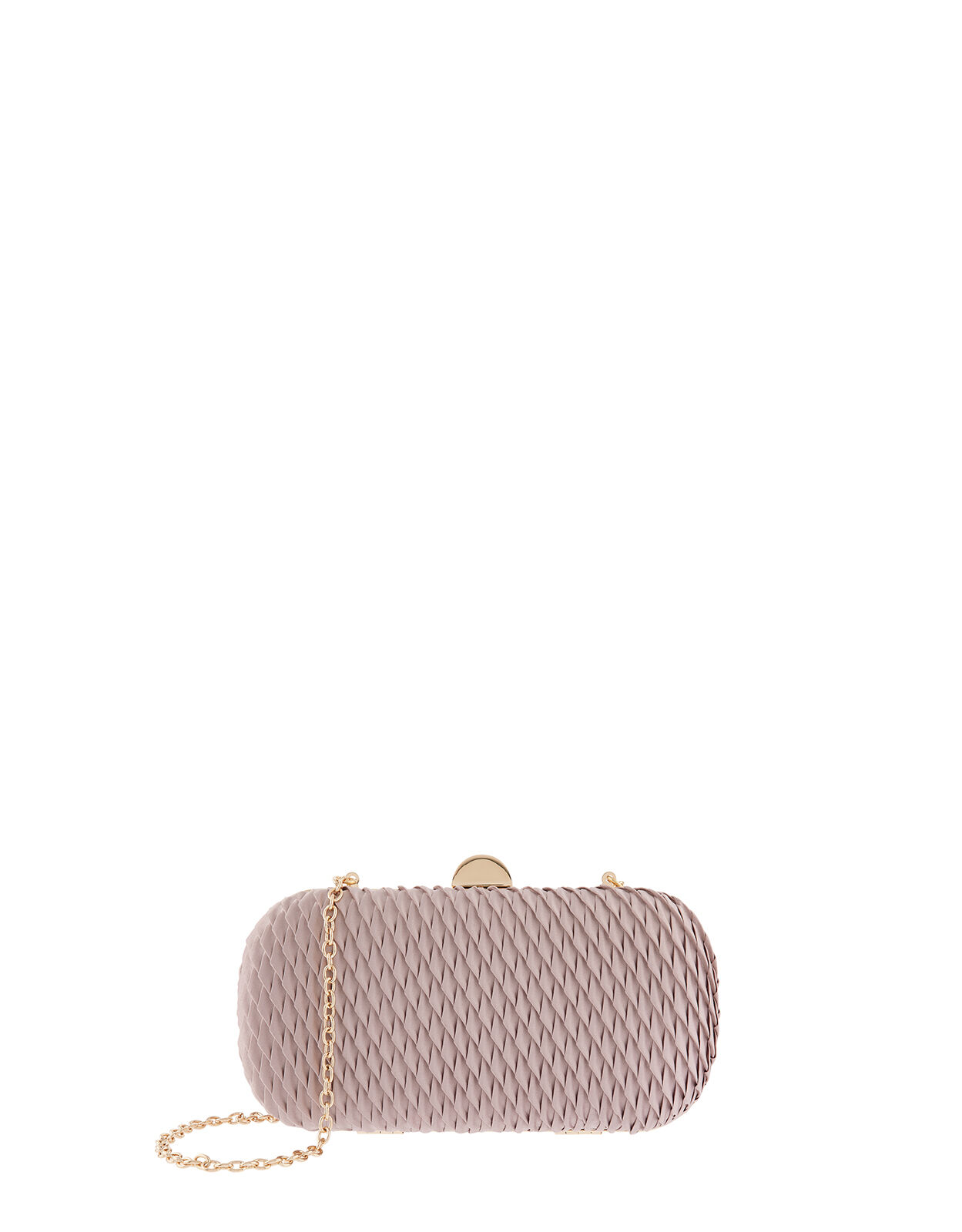Bella Pleated Hardcase Clutch Bag Mink