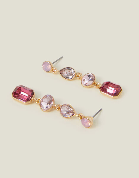 Mix Gemstone Drop Earrings Pink, , large