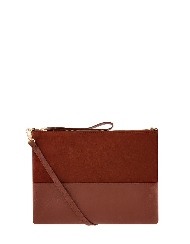 Carmela Leather Cross Body Bag, Orange (RUST), large
