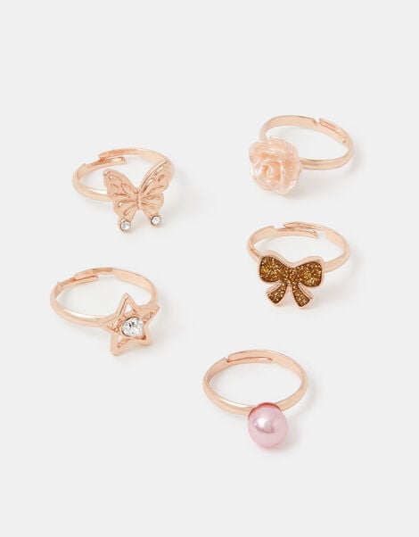 Girls Butterfly Bow Ring Set, , large