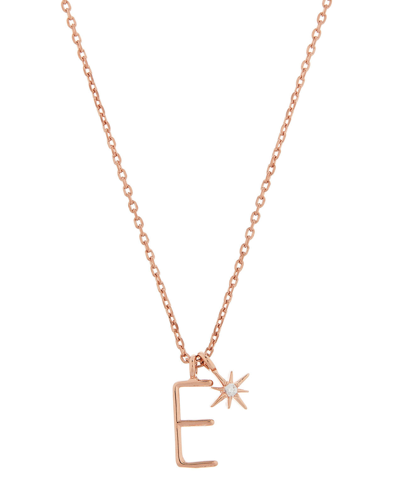Rose Gold-Plated Initial Star Necklace 