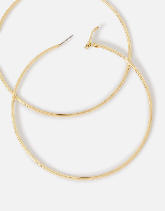 Large Simple Hoop Earrings, Gold (GOLD), large