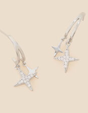 Platinum-Plated Celestial Charm Hoops, , large