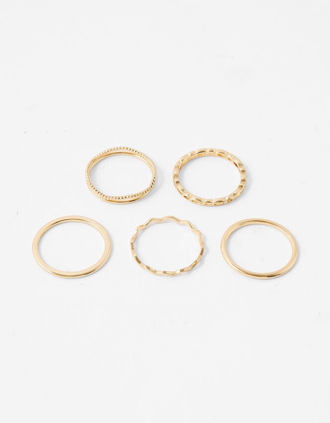 Fine Stacking Rings 5 Pack, Gold (GOLD), large