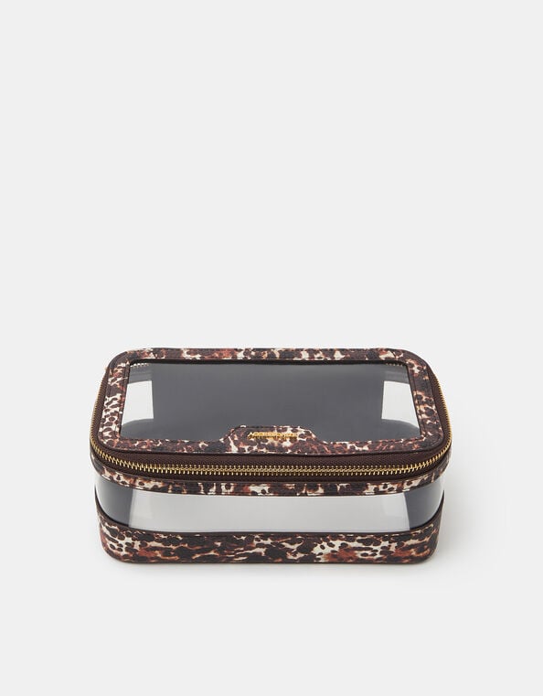 Animal Print Clear Make Up Bag, , large
