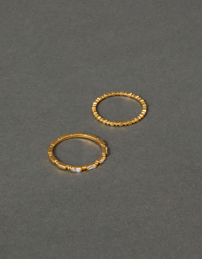 Bodacious Baguettes! 14 Karat Gold Plated White Baguette CZ Ring main image 0