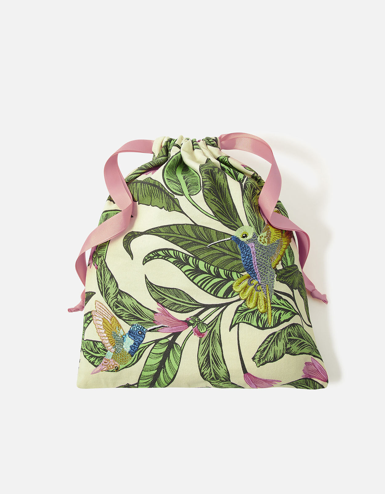 embroidered drawstring bag