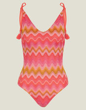 Crochet Plunge Swimsuit, BRIGHTS, large