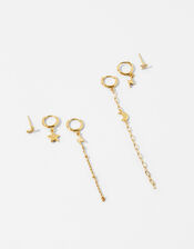 Gold-Plated Celestial Irregular Earring Set, , large