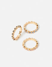 Pastel Pop Bezel Eternity Ring Set, Multi (PASTEL-MULTI), large