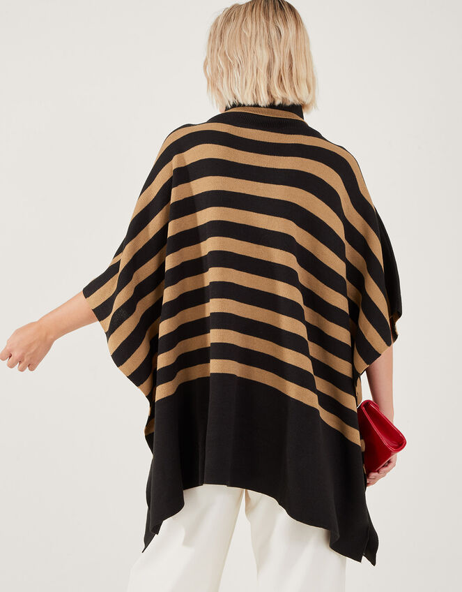 Stripe Roll Neck Poncho, Multi (DARKS-MULTI), large