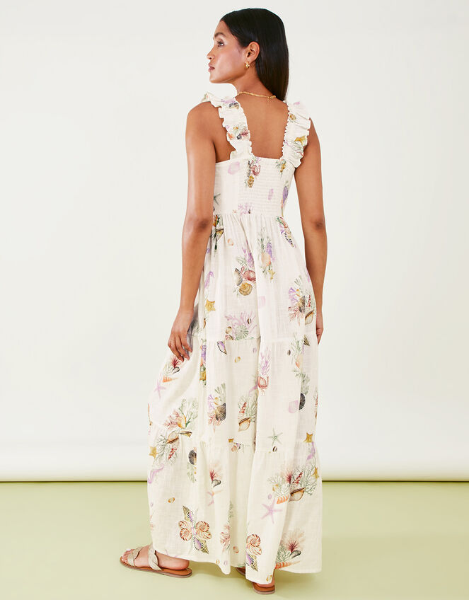 Print Tiered Dress, Ivory (IVORY), large